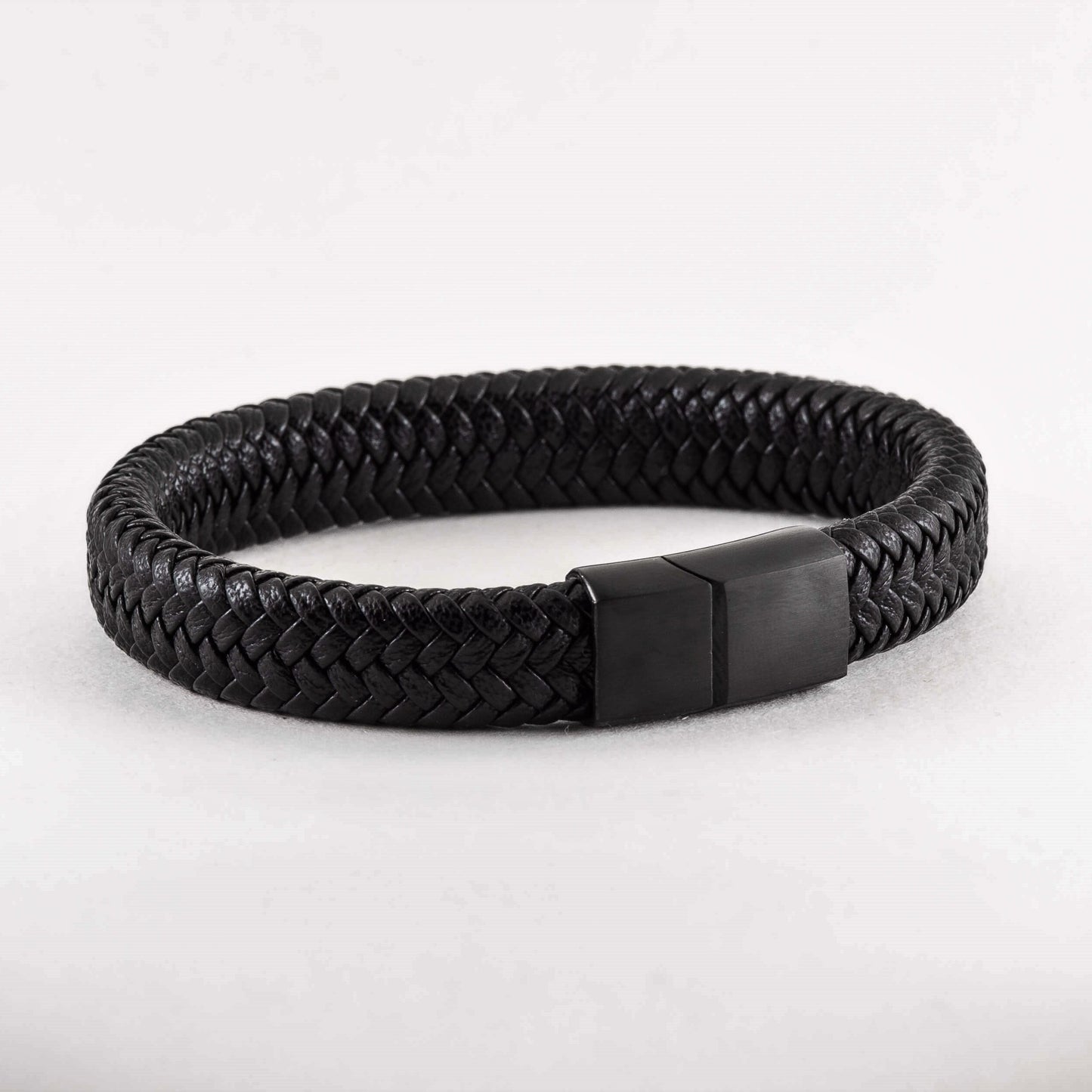 Black Leather Braided Bracelet