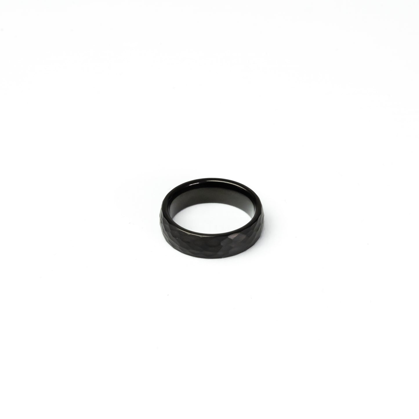 6mm Black Hammered Tungsten Ring