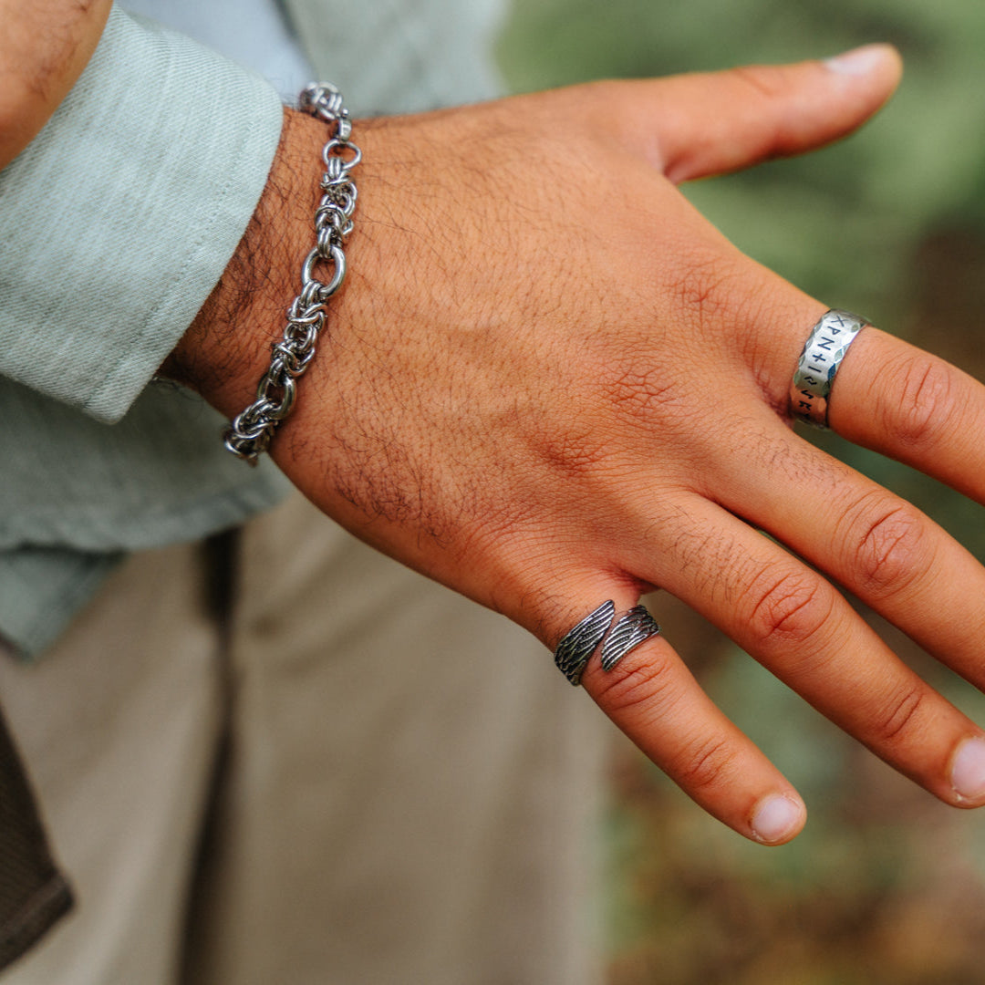 Steel chainmail bracelet