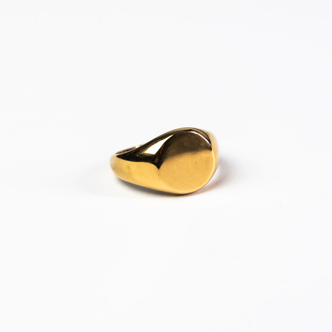 Gold Oval Signet Ring
