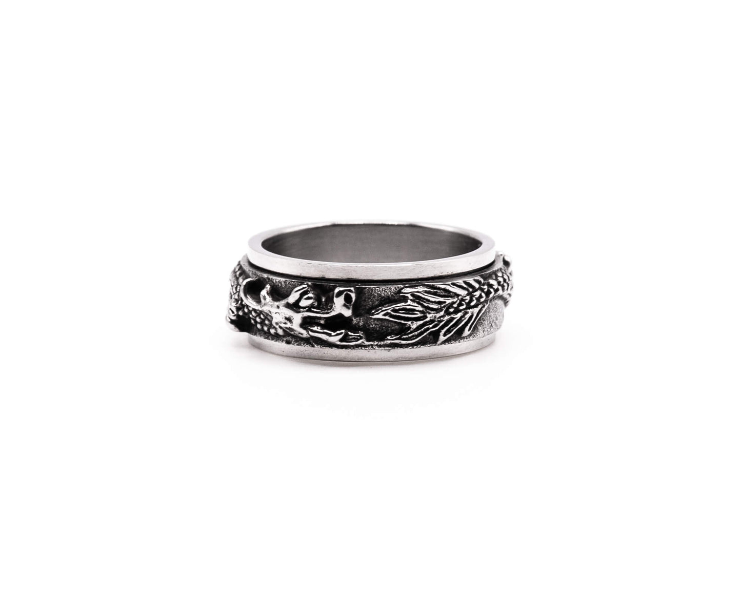Silver Steel Spinning Ring