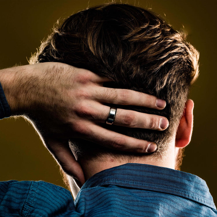 Mens silver Band ring