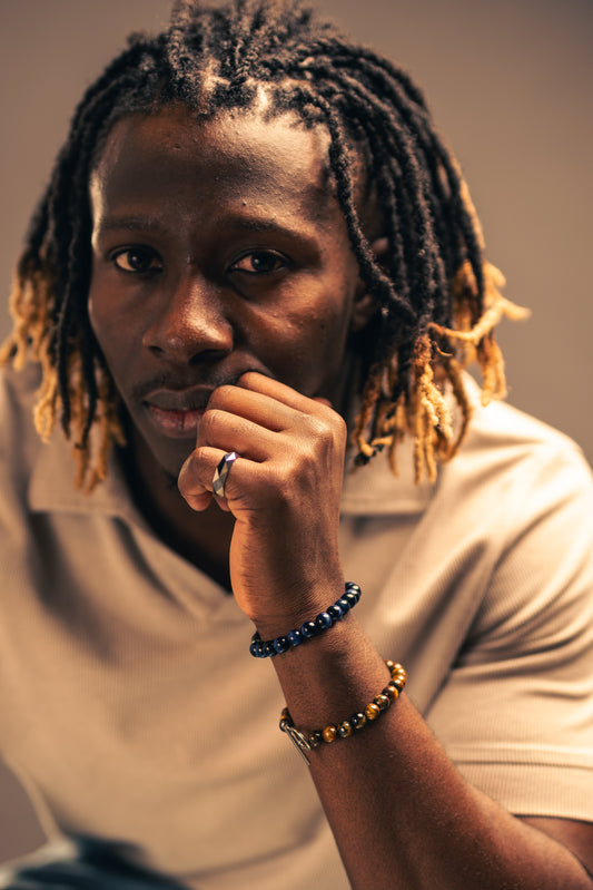 Mens silver tungsten ring