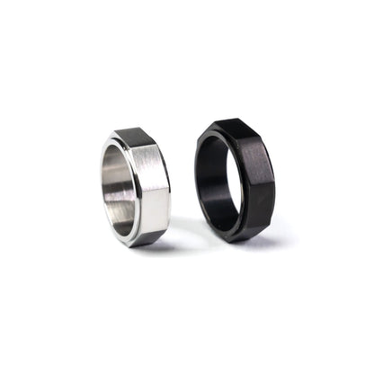 Black and Silver Spinning Rings