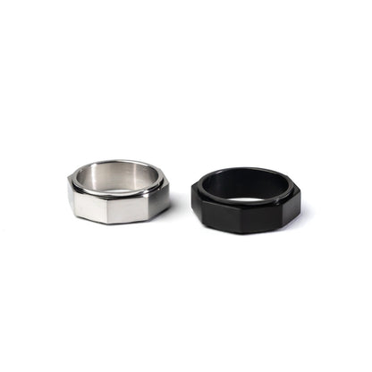 Black and Silver Spinning Rings