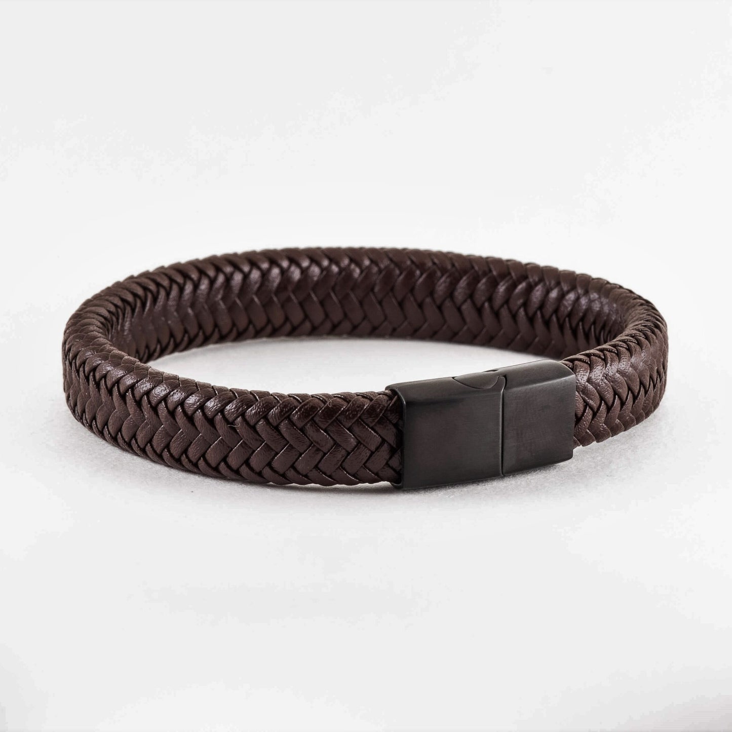 Men's leather brown bracelet