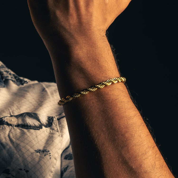 men's gold rope bracelet