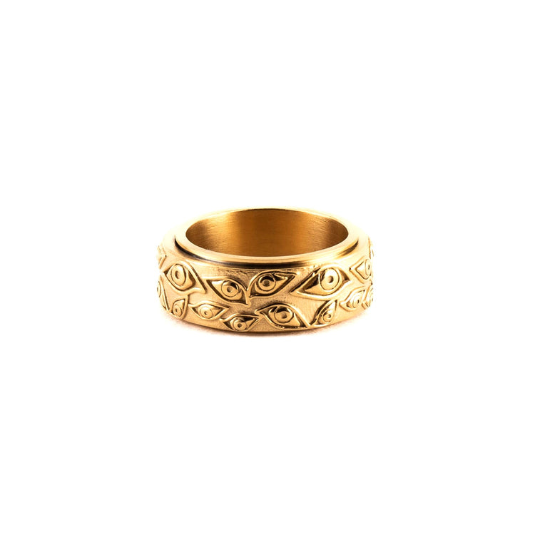 men's gold spinning ring