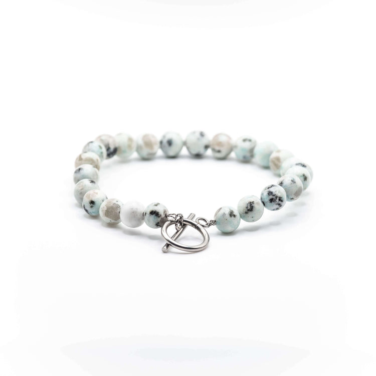 Mens White howlite bracelet