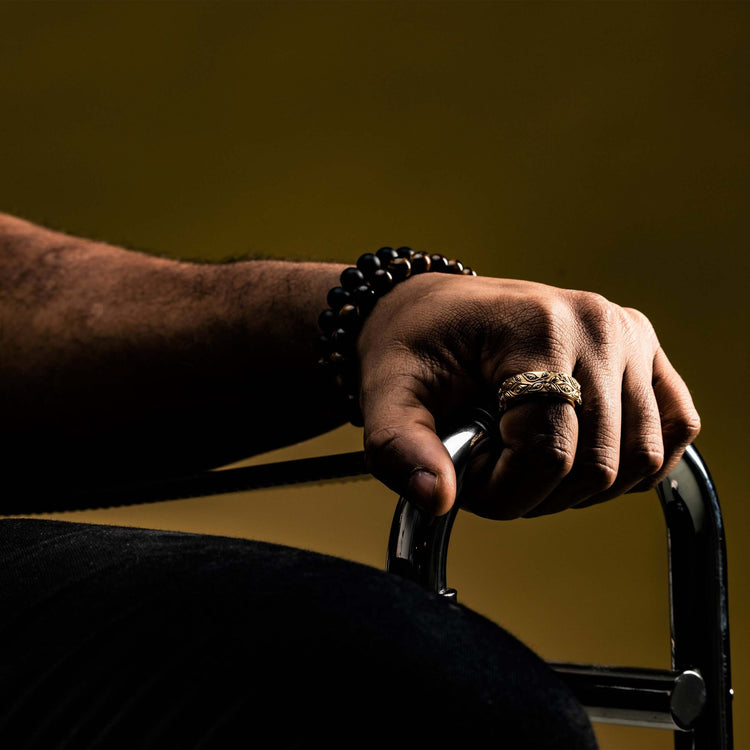 Gold anxiety fidget ring