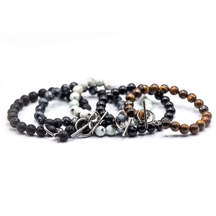 Steel Wired Gemstone Bracelets